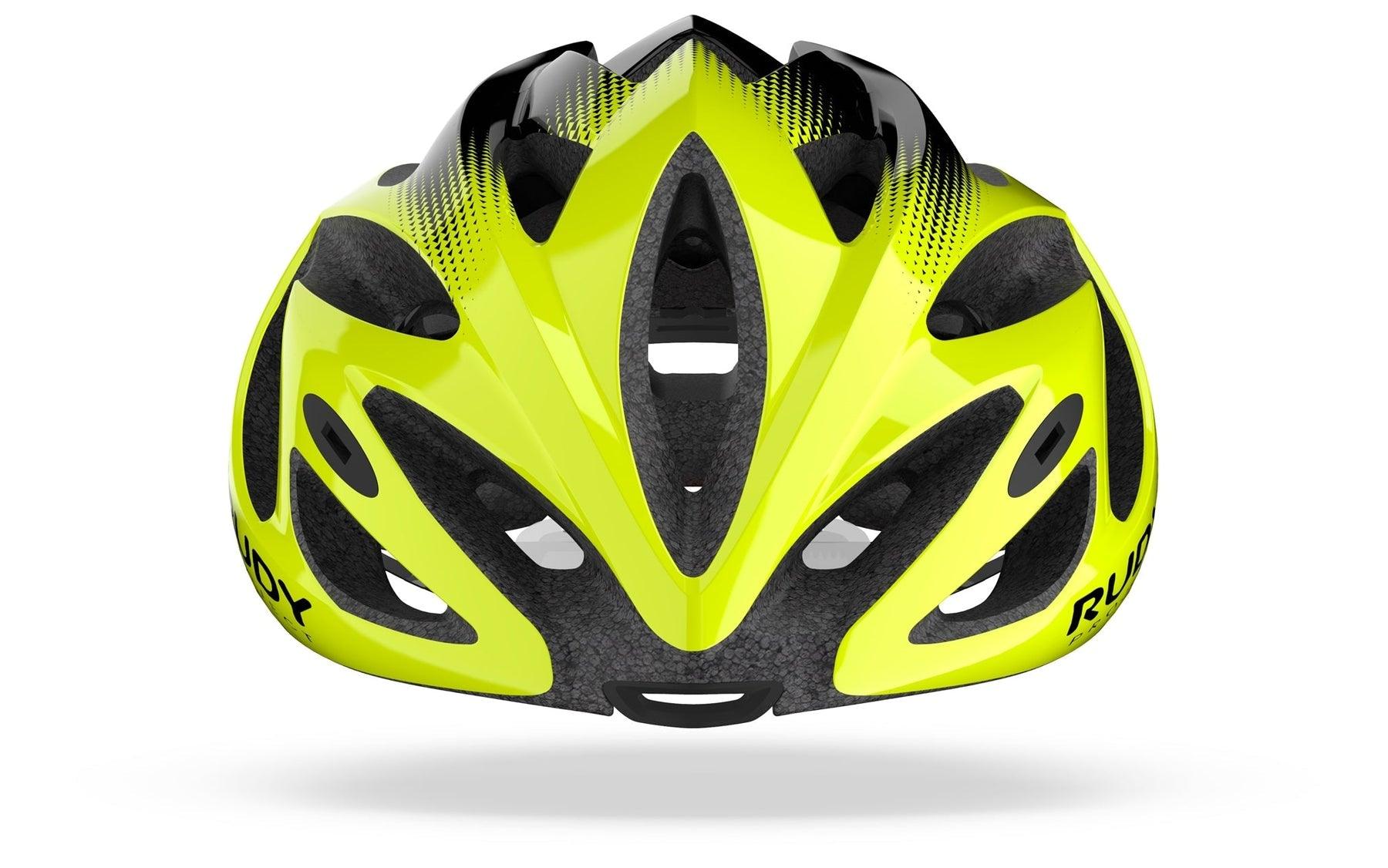 Rudy Project Rush Road Cycling Helmet (Yello Fluo/Black-Shiny) | Cycling Gears Hub