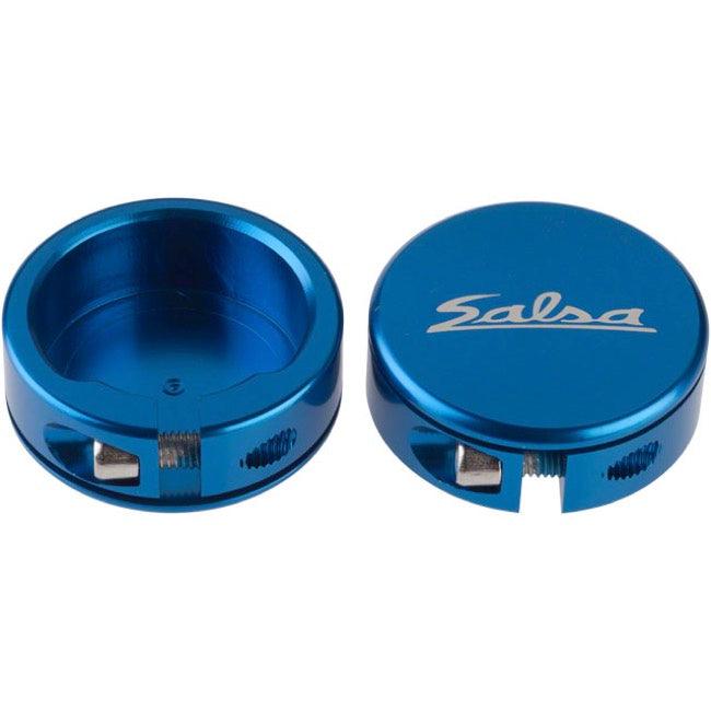 Salsa Closed End Lock On Collars (Blue) | Cycling Gears Hub - Cycling Gears Hub
