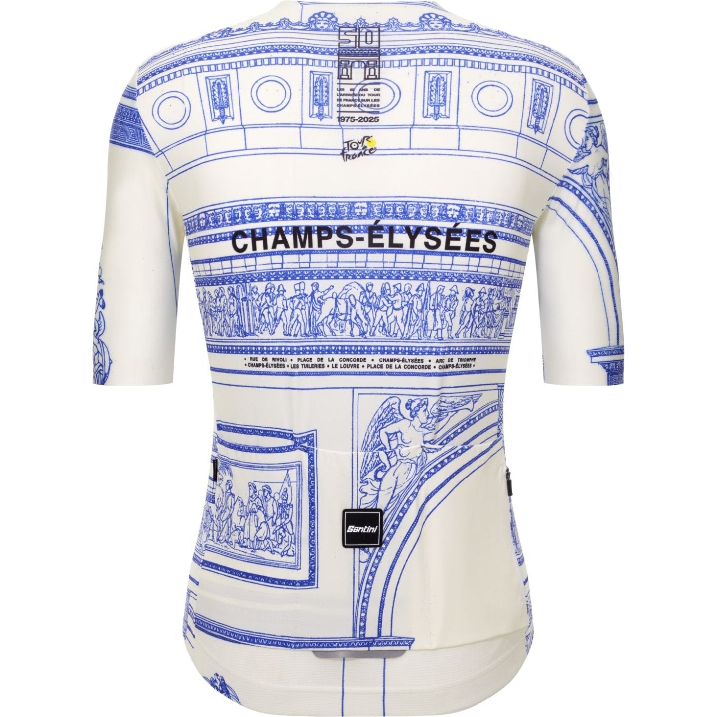 Santini Tdf Arriv'ee Arc De Triomphe Unisex Cycling Jersey (Print) | Cycling Gears Hub