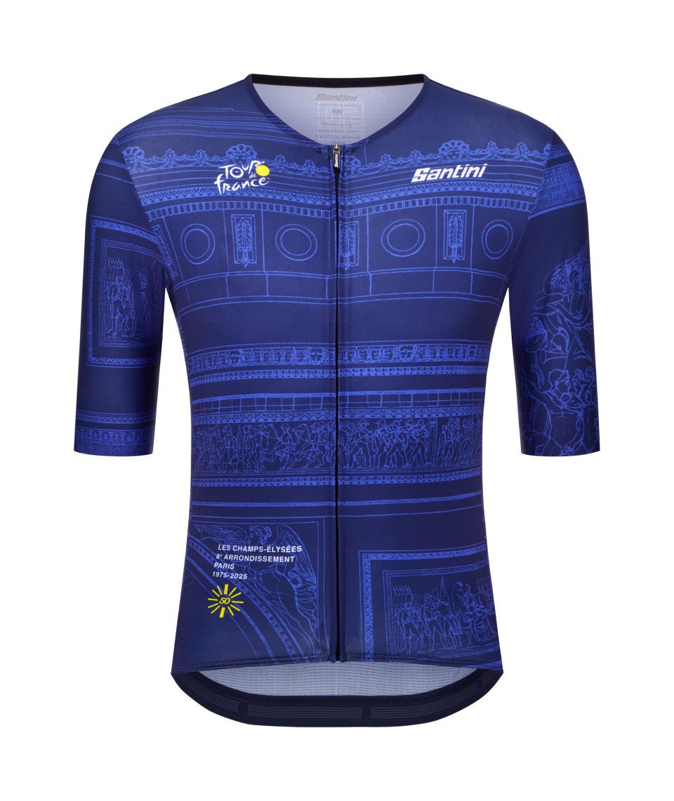 Santini Arrivee Arc De Triomphe Unisex Cycling Jersey (Marine Blue) | Cycling Gears Hub - Cycling Gears Hub