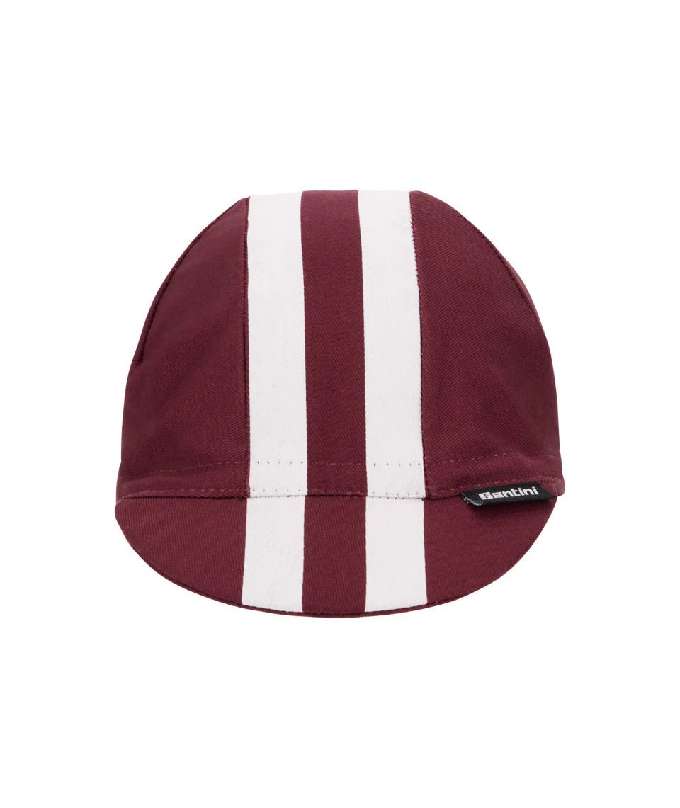 Santini Bengal Burgundy Unisex Cycling Cap – Breathable Cotton Summer Ride Companion - Cycling Gears Hub