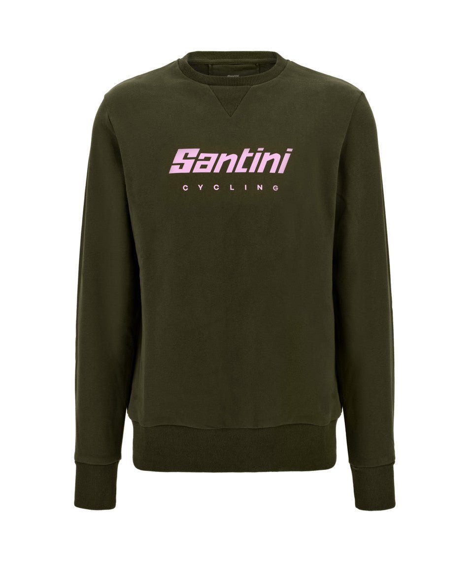 Santini Branded Unisex Full Sleeve Sweatshirt (Military Green) | Cycling Gears Hub - Cycling Gears Hub