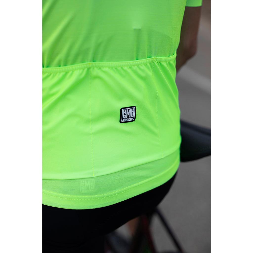 Santini Colore Mens Cycling Jersey (Fluo Green) | Cycling Gears Hub