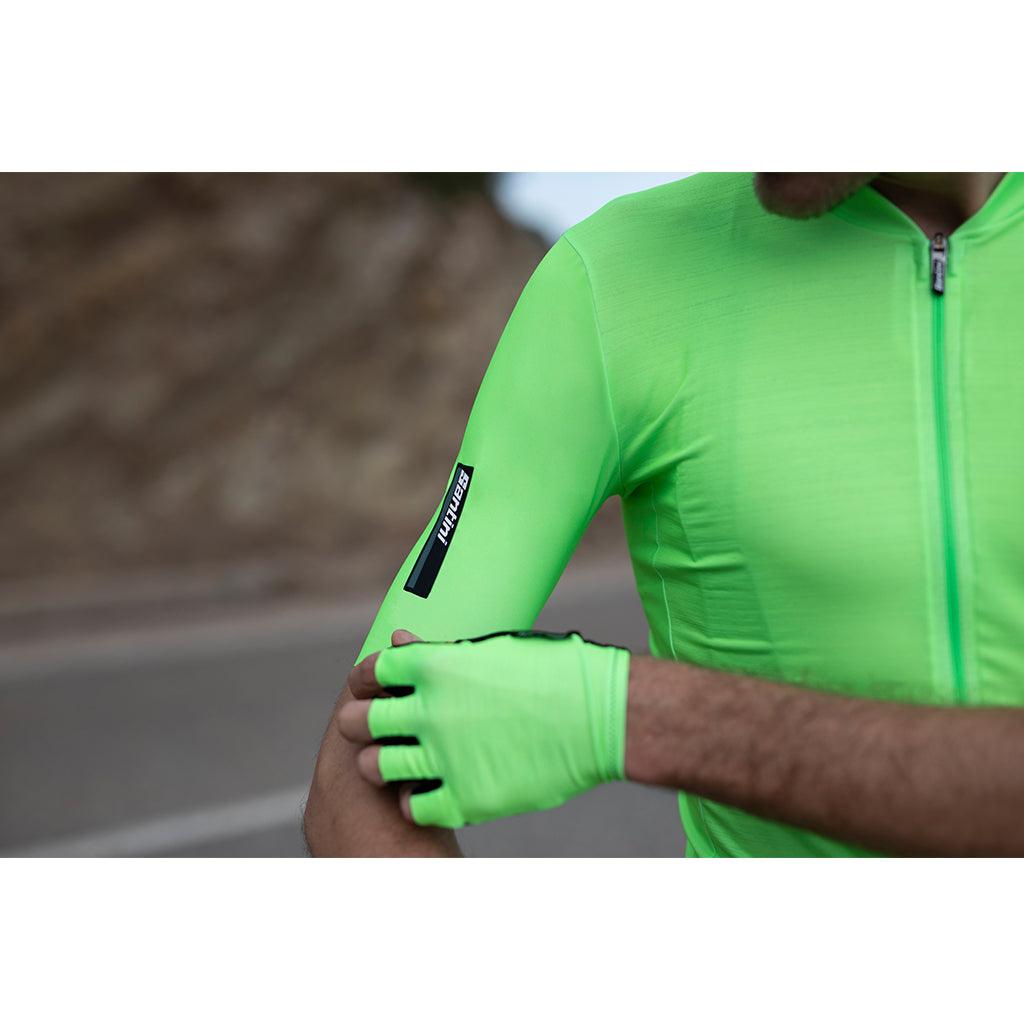 Santini Colore Mens Cycling Jersey (Fluo Green) | Cycling Gears Hub