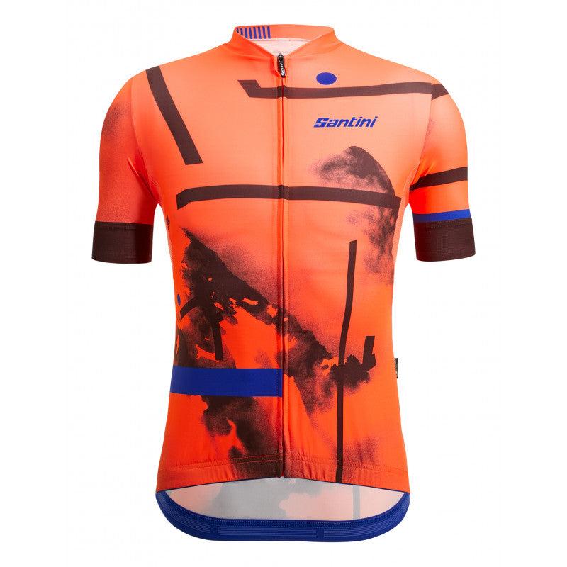 Santini Delta Berg Mens Cycling Jersey (Flashy Orange) | Cycling Gears Hub