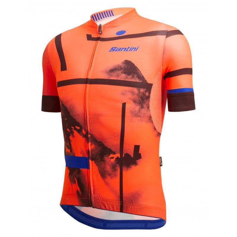 Santini Delta Berg Mens Cycling Jersey (Flashy Orange) | Cycling Gears Hub