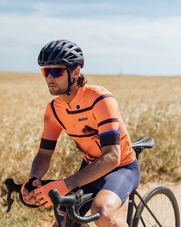 Santini Delta Berg Mens Cycling Jersey (Flashy Orange) | Cycling Gears Hub