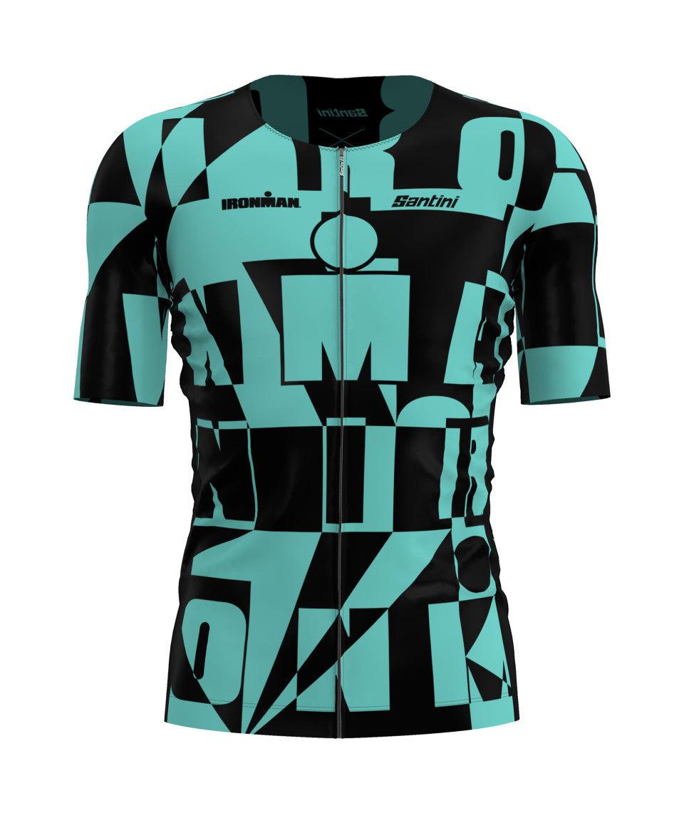 Santini Enigma Ironman Men's Triathlon Cycling Jersey (Aqua) | Cycling Gears Hub