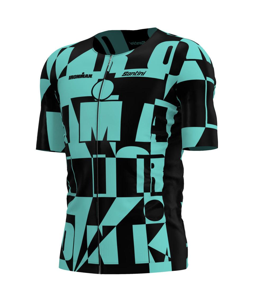 Santini Enigma Ironman Men's Triathlon Cycling Jersey (Aqua) | Cycling Gears Hub