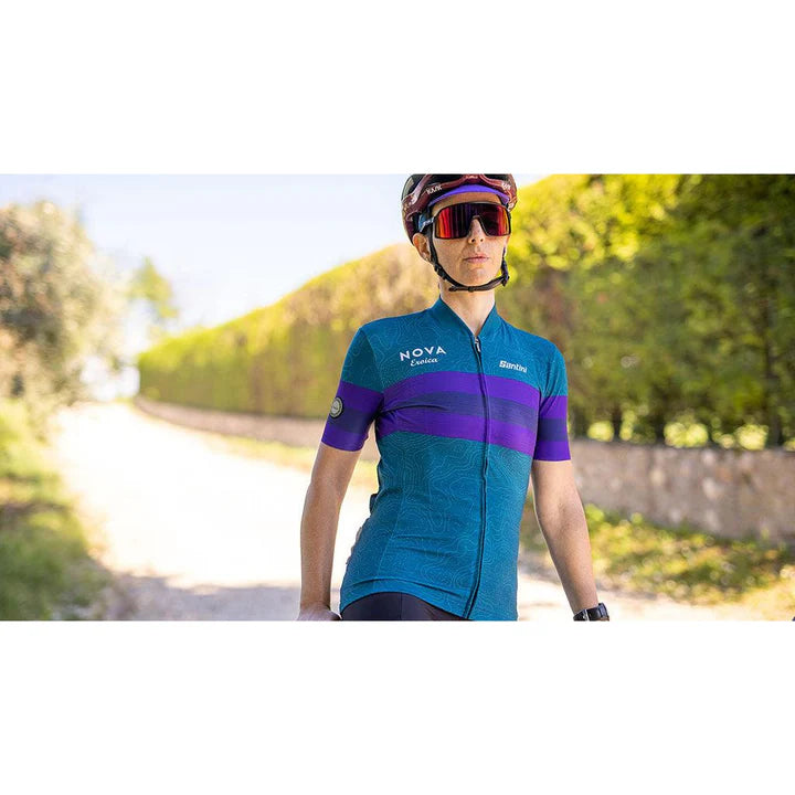 SANTINI WMN EROICA OPERA JERSEY-TEAL FS-XL