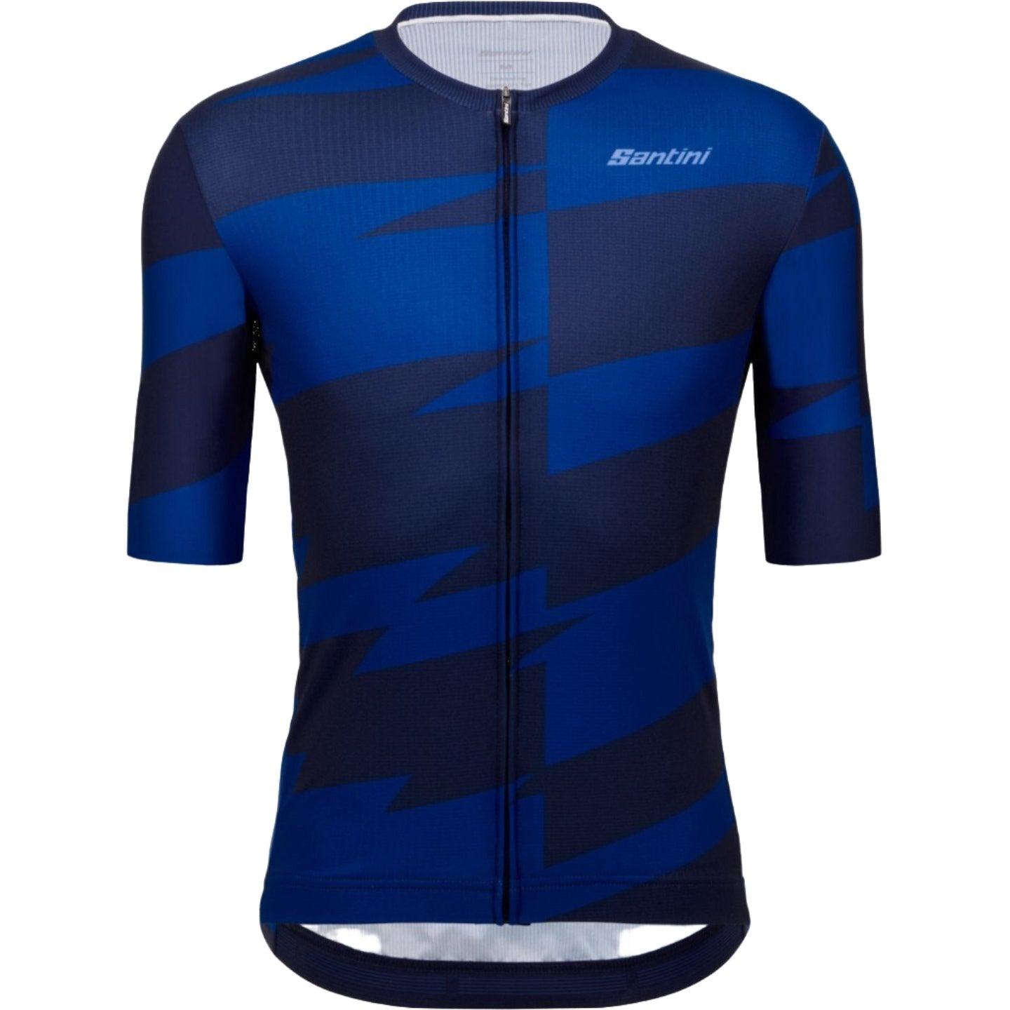 Santini Furia Smart Men's Cycling Jersey (Blue) | Cycling Gears Hub
