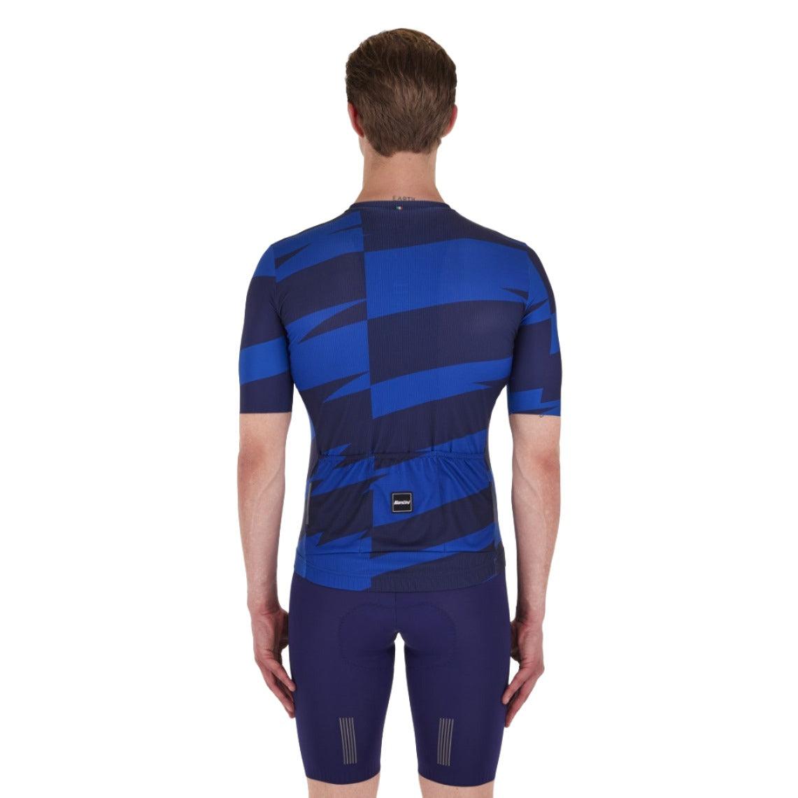 Santini Furia Smart Men's Cycling Jersey (Blue) | Cycling Gears Hub