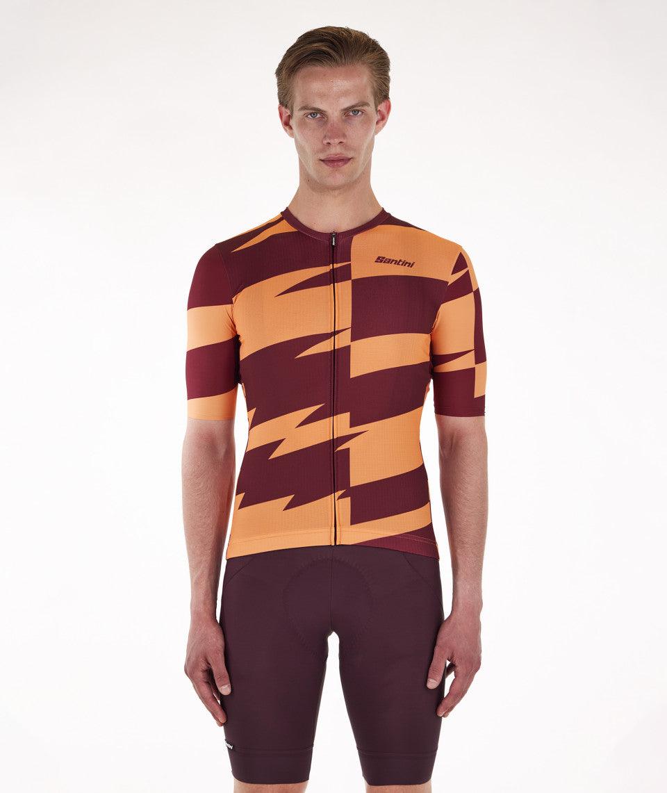 Santini Furia Smart Men's Cycling Jersey (Burgundy) | Cycling Gears Hub