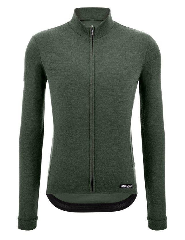 Santini Impetus Long Sleeve Men's Cycling Jersey (Military Green) | Cycling Gears Hub