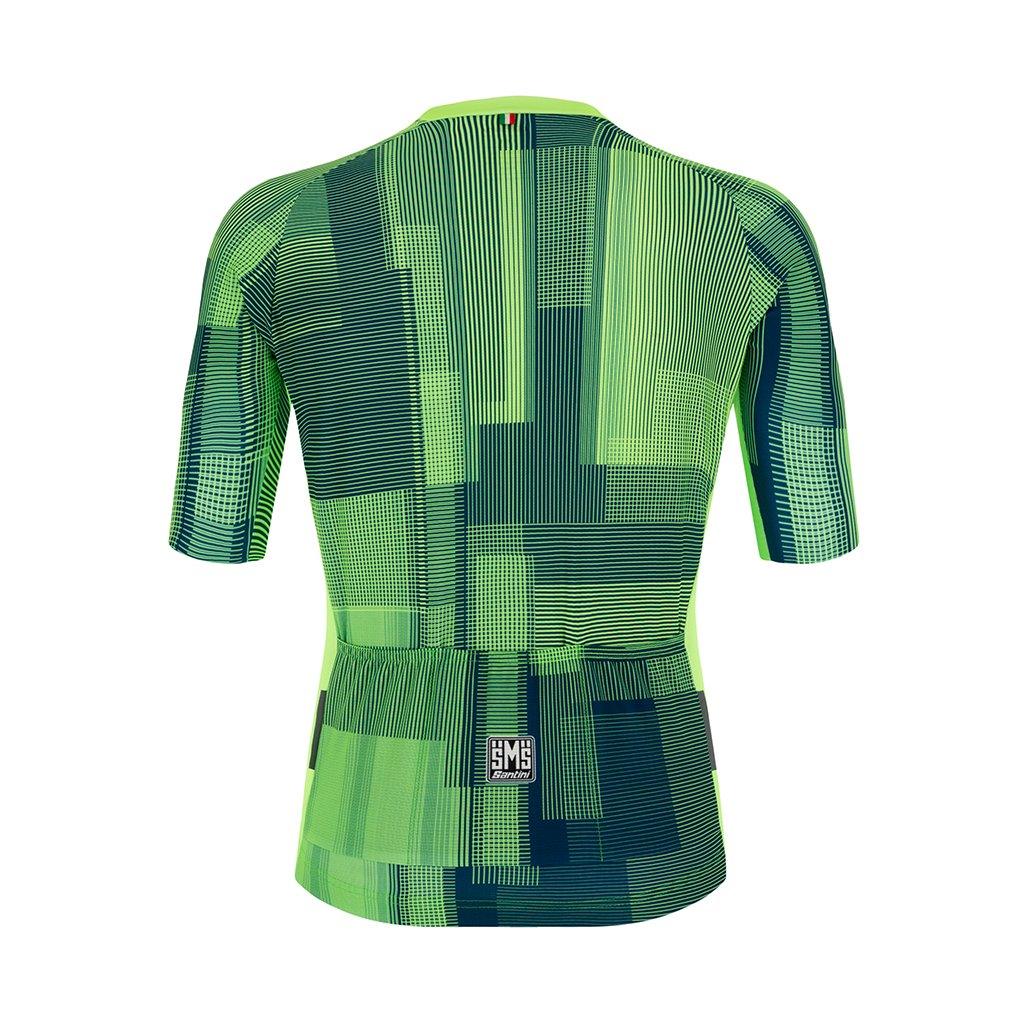 Santini Karma Kinetic Mens Cycling Jersey (Fluo Green) | Cycling Gears Hub