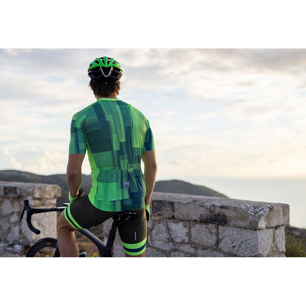 Santini Karma Kinetic Mens Cycling Jersey (Fluo Green) | Cycling Gears Hub