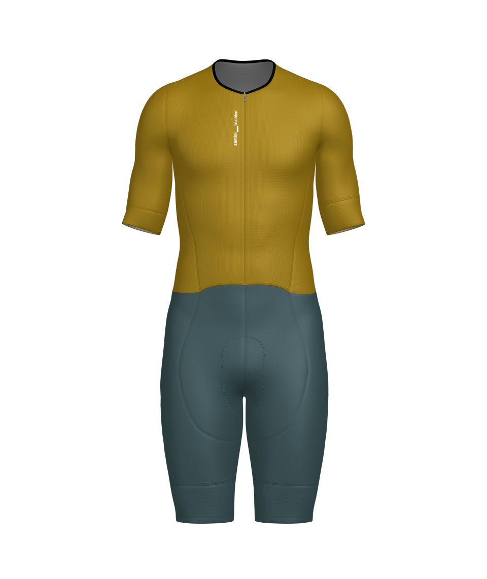Santini Leaf Men's Triathlon Suit (Ochre) | Cycling Gears Hub - Cycling Gears Hub