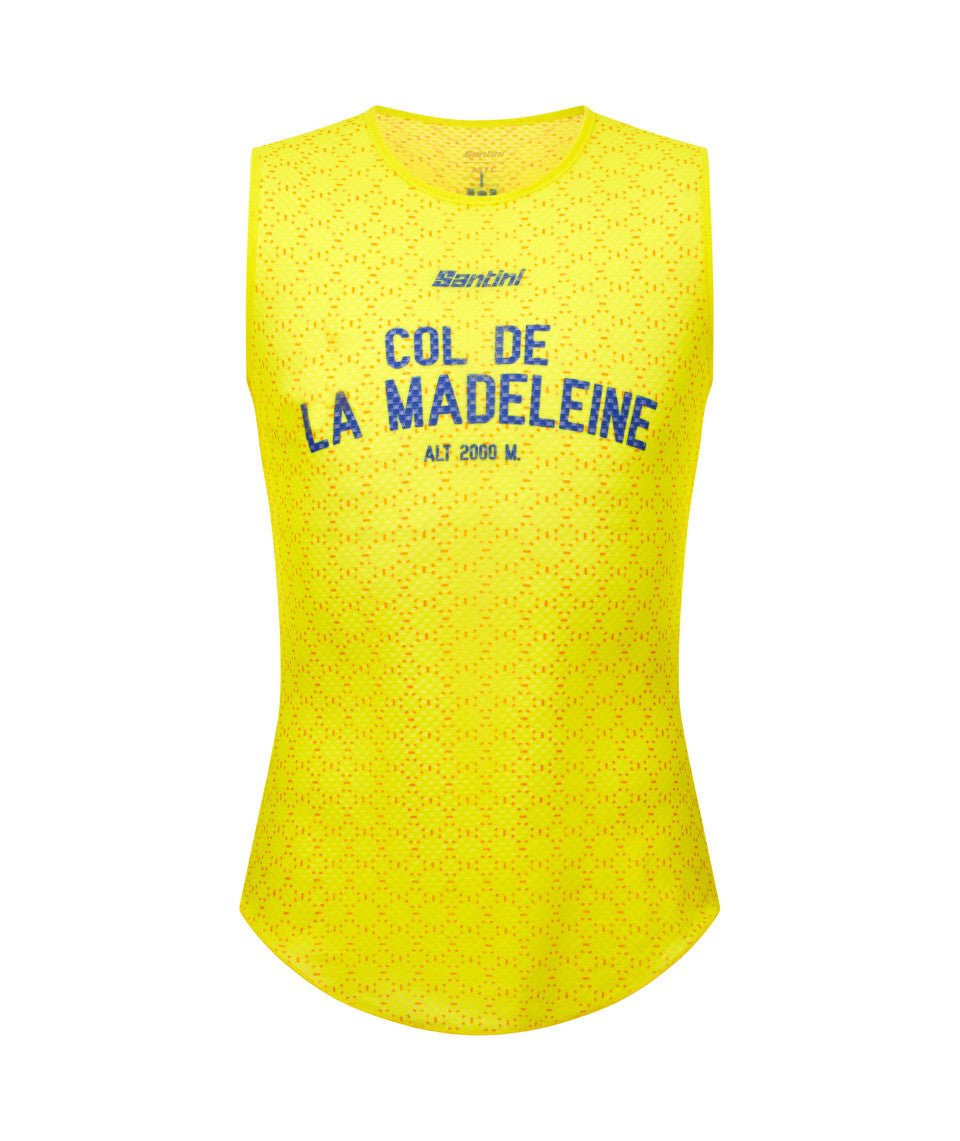 Santini MJ Col De La Madeleine Men's Cycling Baselayer (Yellow) | Cycling Gears Hub - Cycling Gears Hub