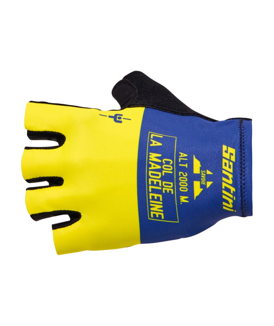 Santini MJ Col De La Madeleine Unisex Cycling Gloves (Print) | Cycling Gears Hub - Cycling Gears Hub