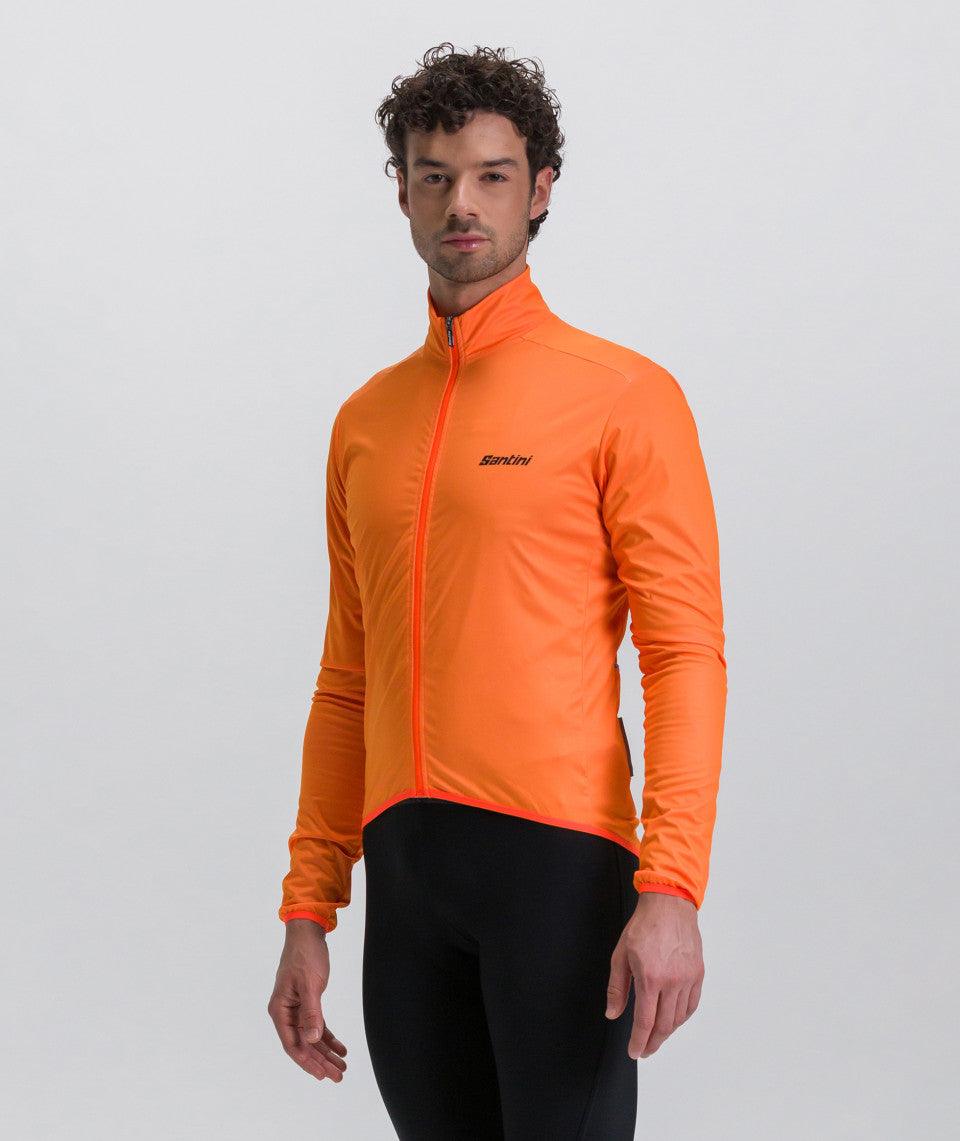 Santini Nebula Wind Jacket (Fluoroscent Orange) | Cycling Gears Hub - Cycling Gears Hub