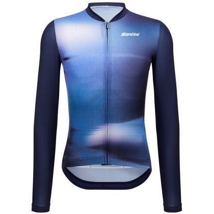 Santini Ombra Eco Sleek Men's Cycling Jersey (Blue) | Cycling Gears Hub