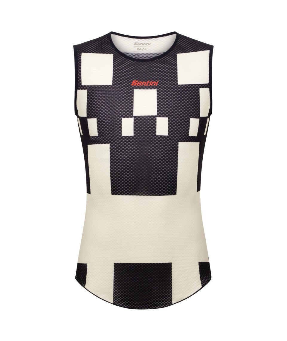 Santini Paris Roubaix Men's Cycling Baselayer (Black/White Print) | Cycling Gears Hub - Cycling Gears Hub