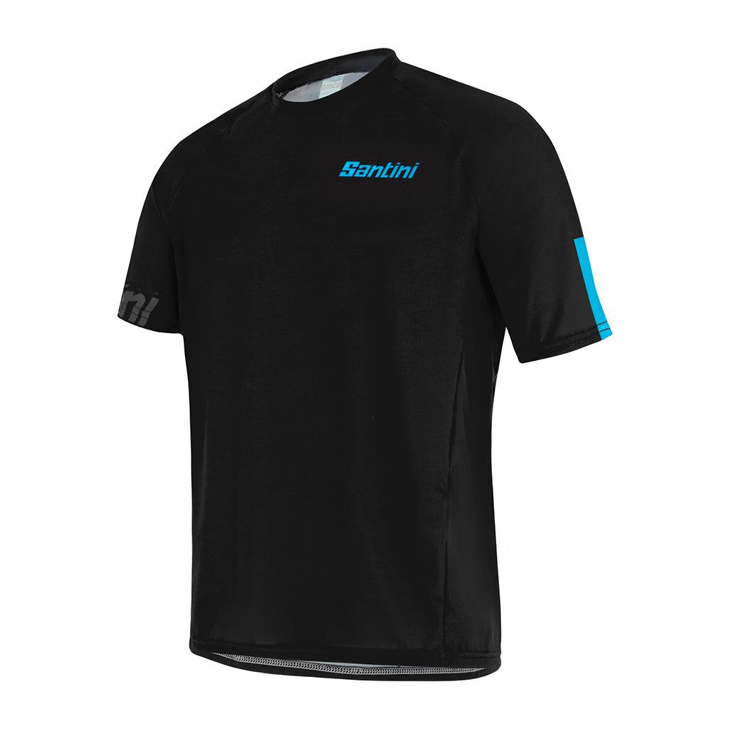 Santini Sasso MTB Mens Cycling Jersey (Black/Turquoise) | Cycling Gears Hub