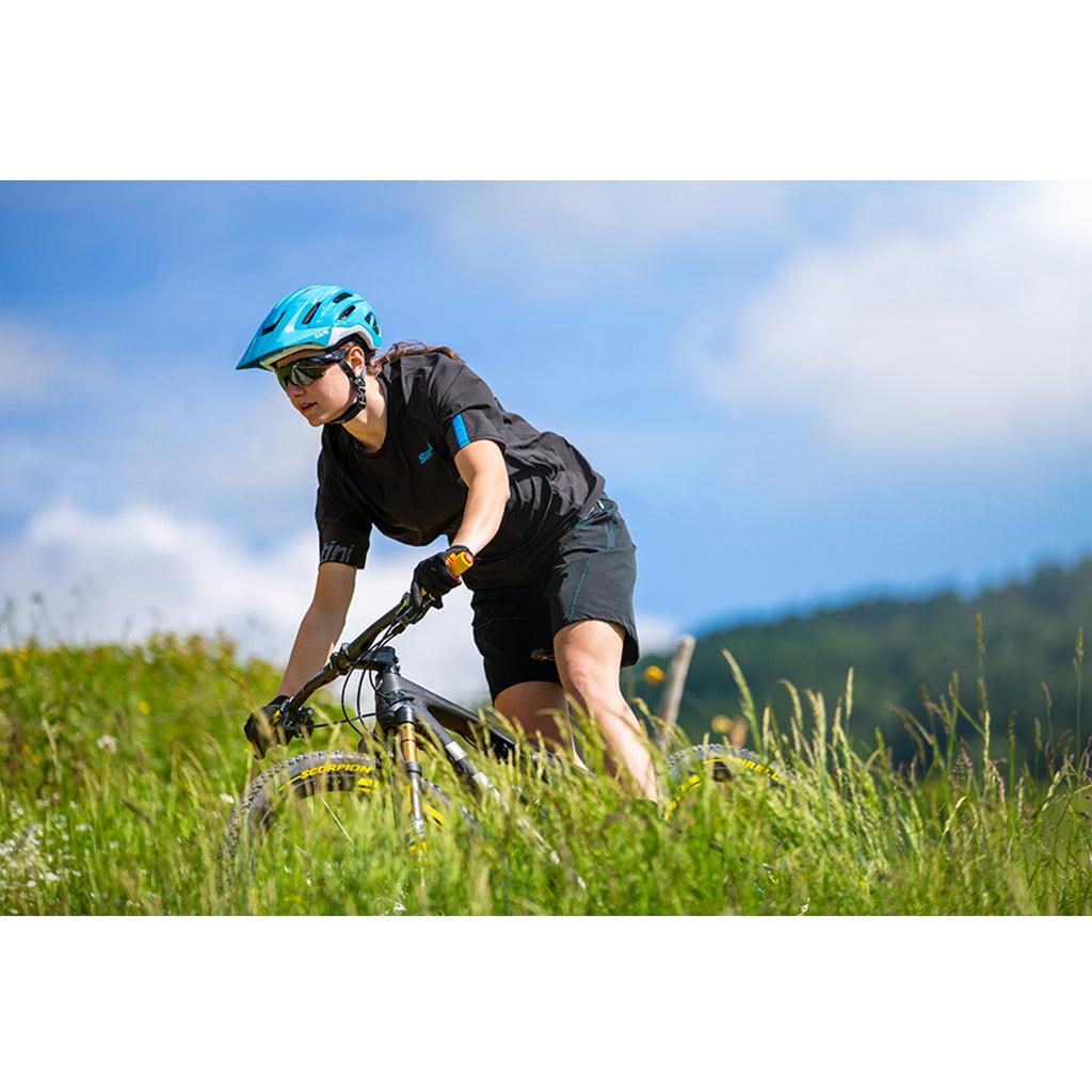 Santini Sasso MTB Mens Cycling Jersey (Black/Turquoise) | Cycling Gears Hub