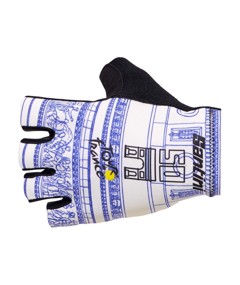 Santini TDF Arrivee Arc De Triomphe Unisex Cycling Gloves (Print) | Cycling Gears Hub - Cycling Gears Hub