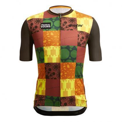 Santini TDF Paris Tours Mens Cycling Jersey (Print) | Cycling Gears Hub