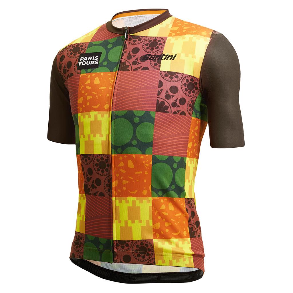 Santini TDF Paris Tours Mens Cycling Jersey (Print) | Cycling Gears Hub
