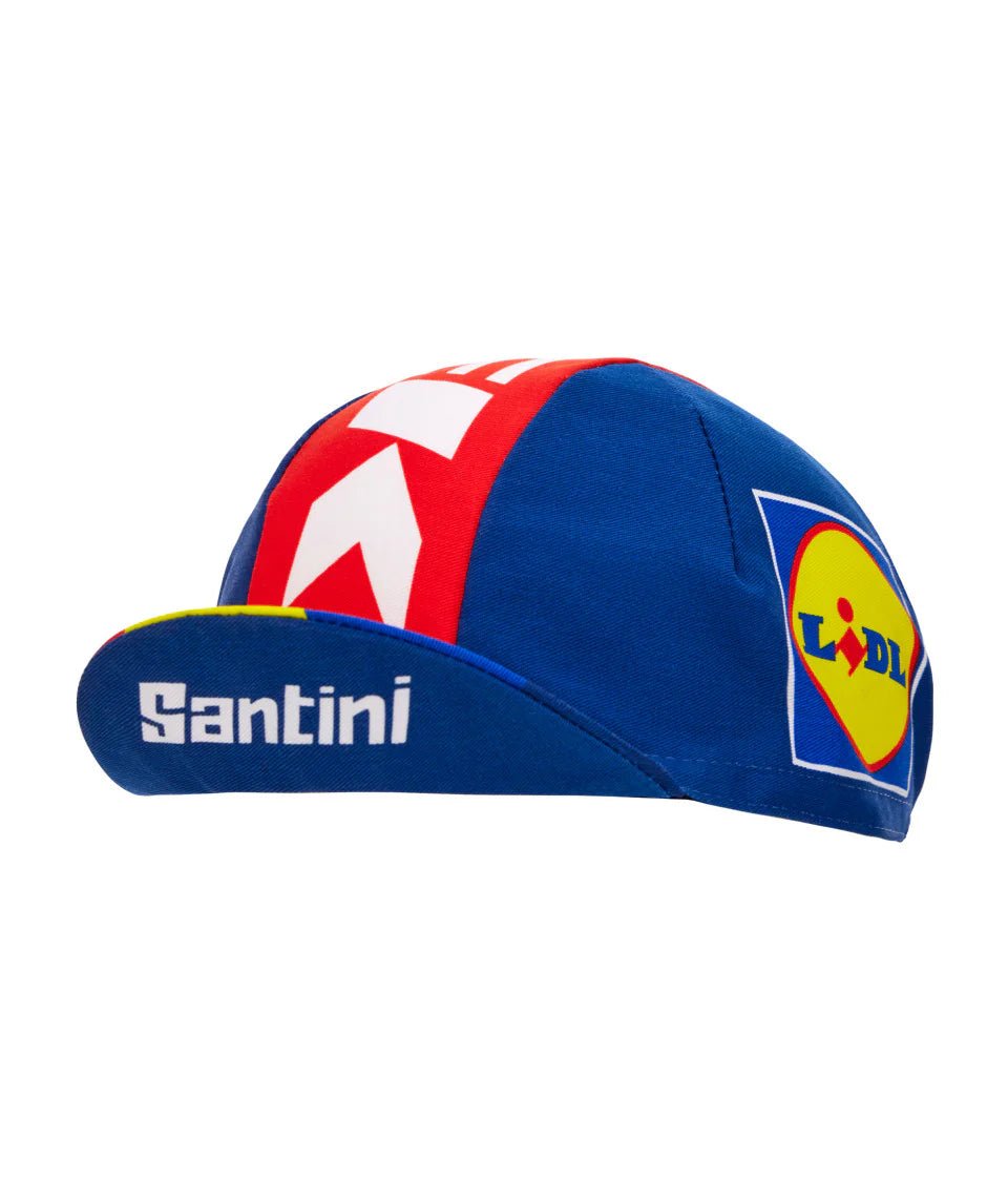 Santini Team Lidl - Trek Cycling Cap (Print) – Official Pro Team Lightweight Summer Cap - Cycling Gears Hub