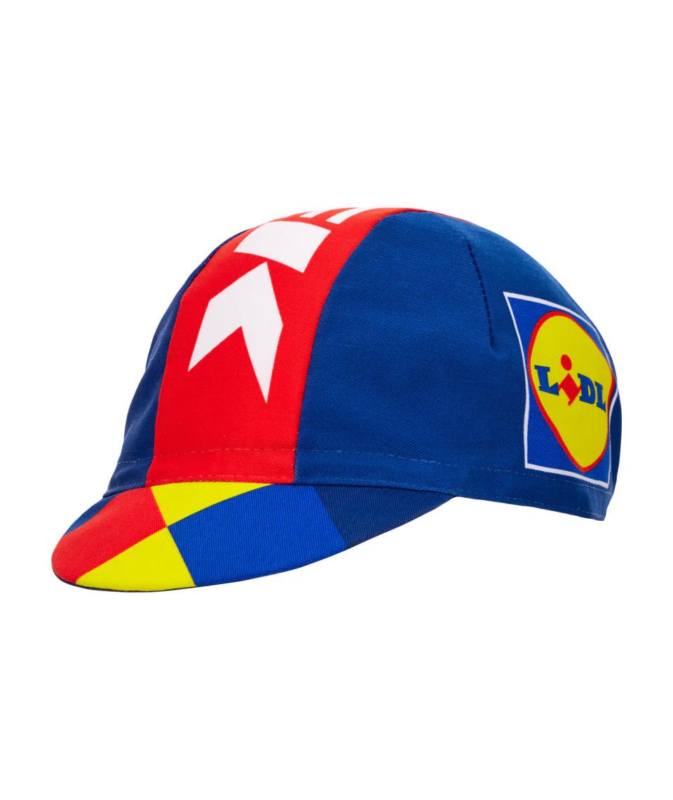 Santini Team Lidl - Trek Cycling Cap (Print) – Official Pro Team Lightweight Summer Cap - Cycling Gears Hub