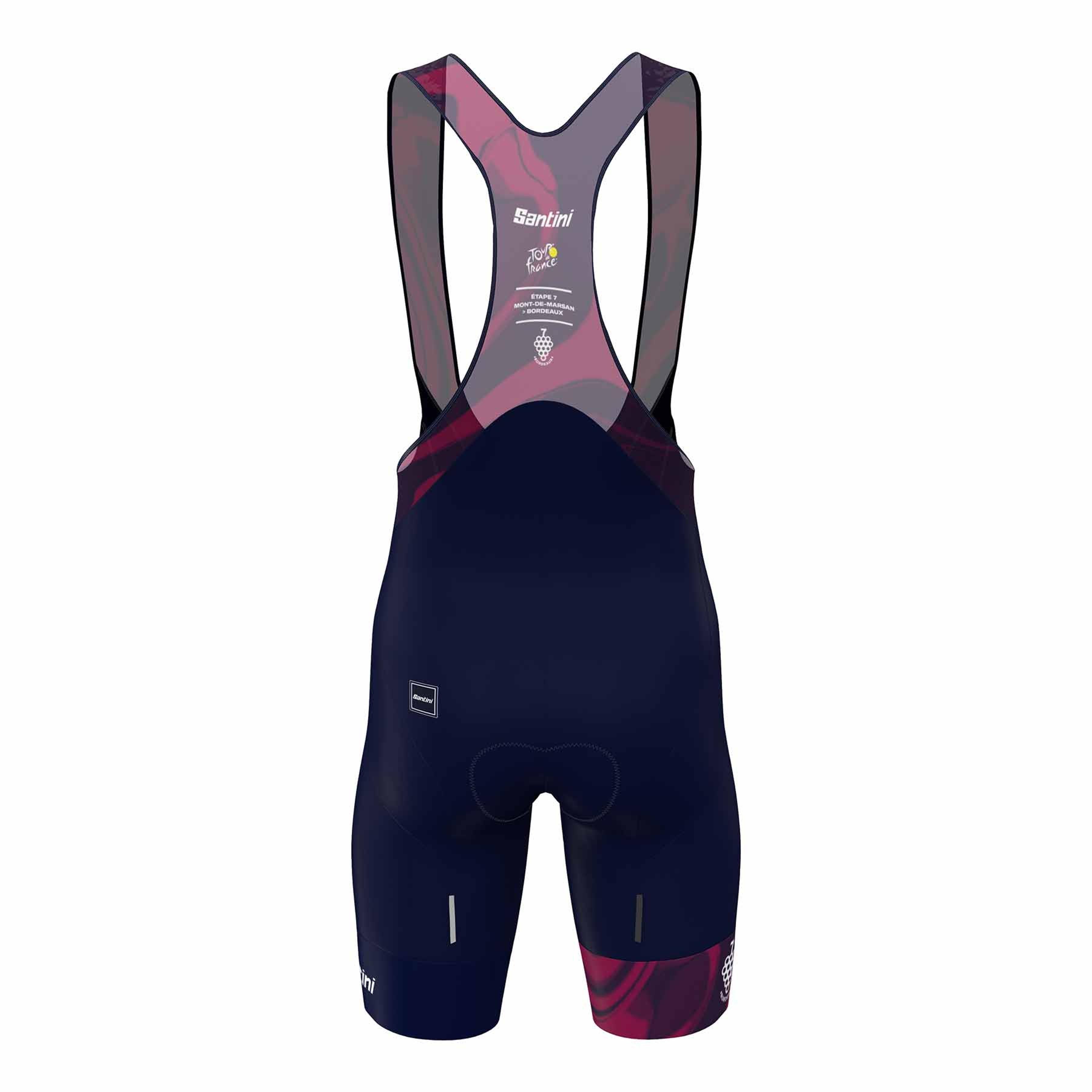 Santini Tour De France Bourdeaux Men's Cycling Bibshort (Navy Blue) | Cycling Gears Hub