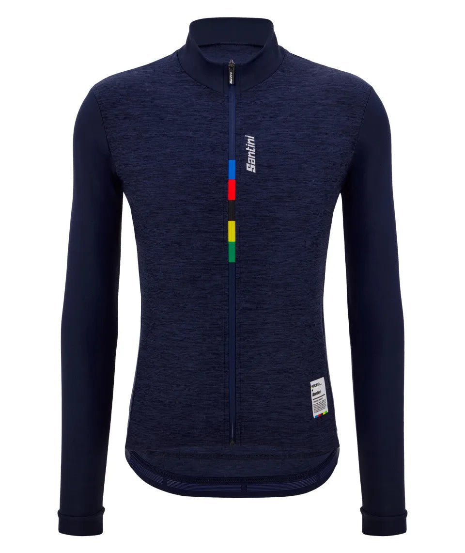 Santini UCI Official Pure Long Sleeve Men's Cycling Jersey (Navy Blue) | Cycling Gears Hub - Cycling Gears Hub