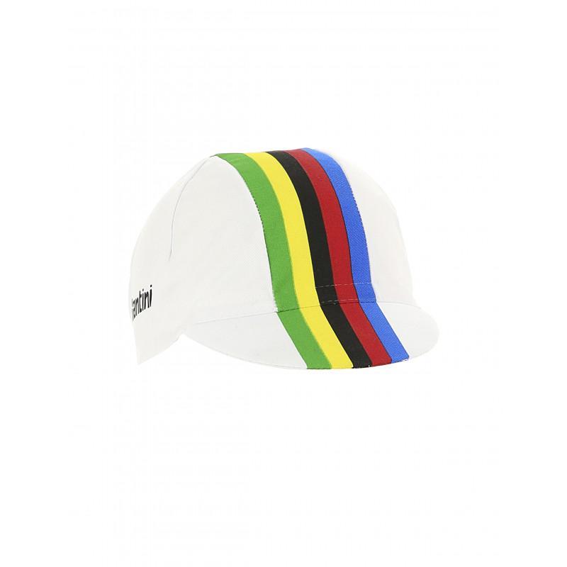 Santini UCI Rainbow Stripes Cycling Cap (White) | Cycling Gears Hub