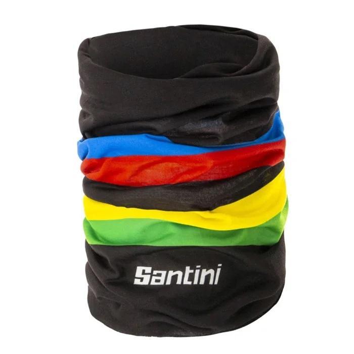 Santini UCI Rainbow Stripes Neck Warmer (Black) | Cycling Gears Hub - Cycling Gears Hub