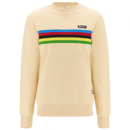 Santini UCI World Champion Unisex Full Sleeve Sweatshirt (Cappuccino) | Cycling Gears Hub - Cycling Gears Hub