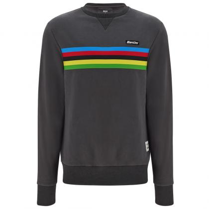 Santini UCI World Champion Unisex Full Sleeve Sweatshirt (Grey) | Cycling Gears Hub - Cycling Gears Hub