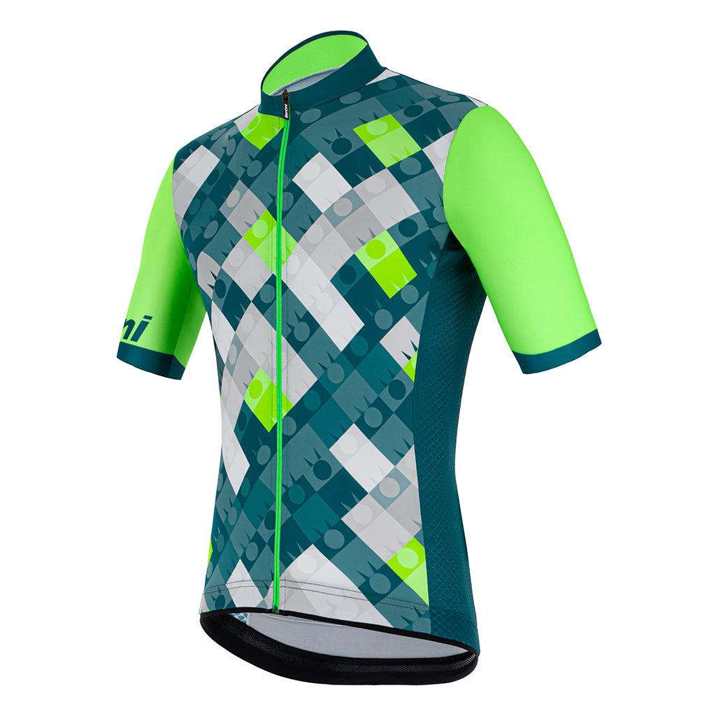 Santini Vis Ironman Mens Cycling Jersey (Fluo Green) | Cycling Gears Hub