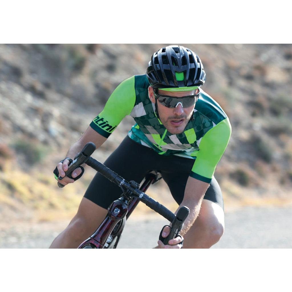Santini Vis Ironman Mens Cycling Jersey (Fluo Green) | Cycling Gears Hub