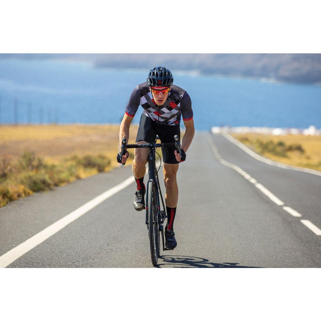 Santini Vis Ironman Mens Cycling Jersey (Red) | Cycling Gears Hub