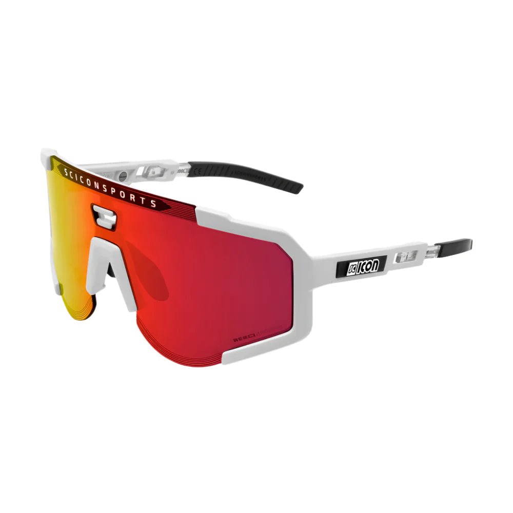 Scicon Aeroscope Sport Sunglasses (White Gloss/Multimirror Red) | Cycling Gears Hub - Cycling Gears Hub