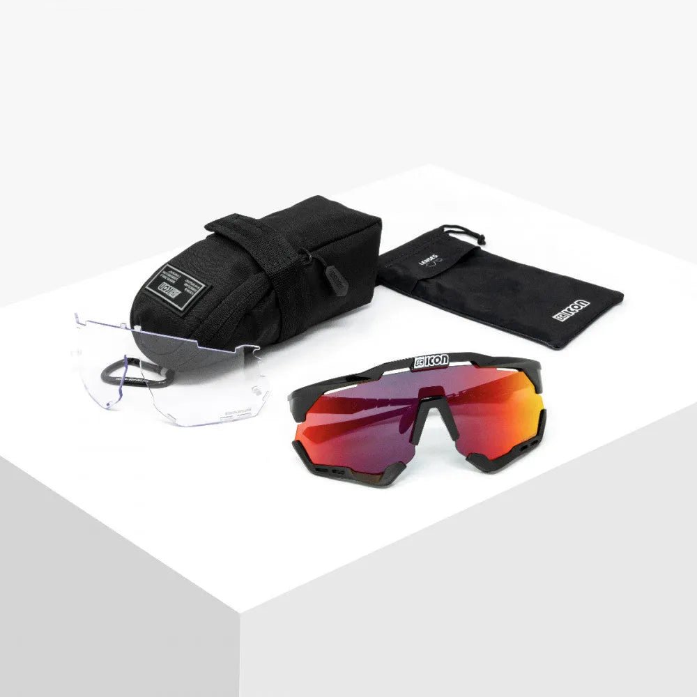 Scicon Aeroshade XL Sport Sunglasses (Multimirror Red/Carbon Matt) | Cycling Gears Hub - Cycling Gears Hub