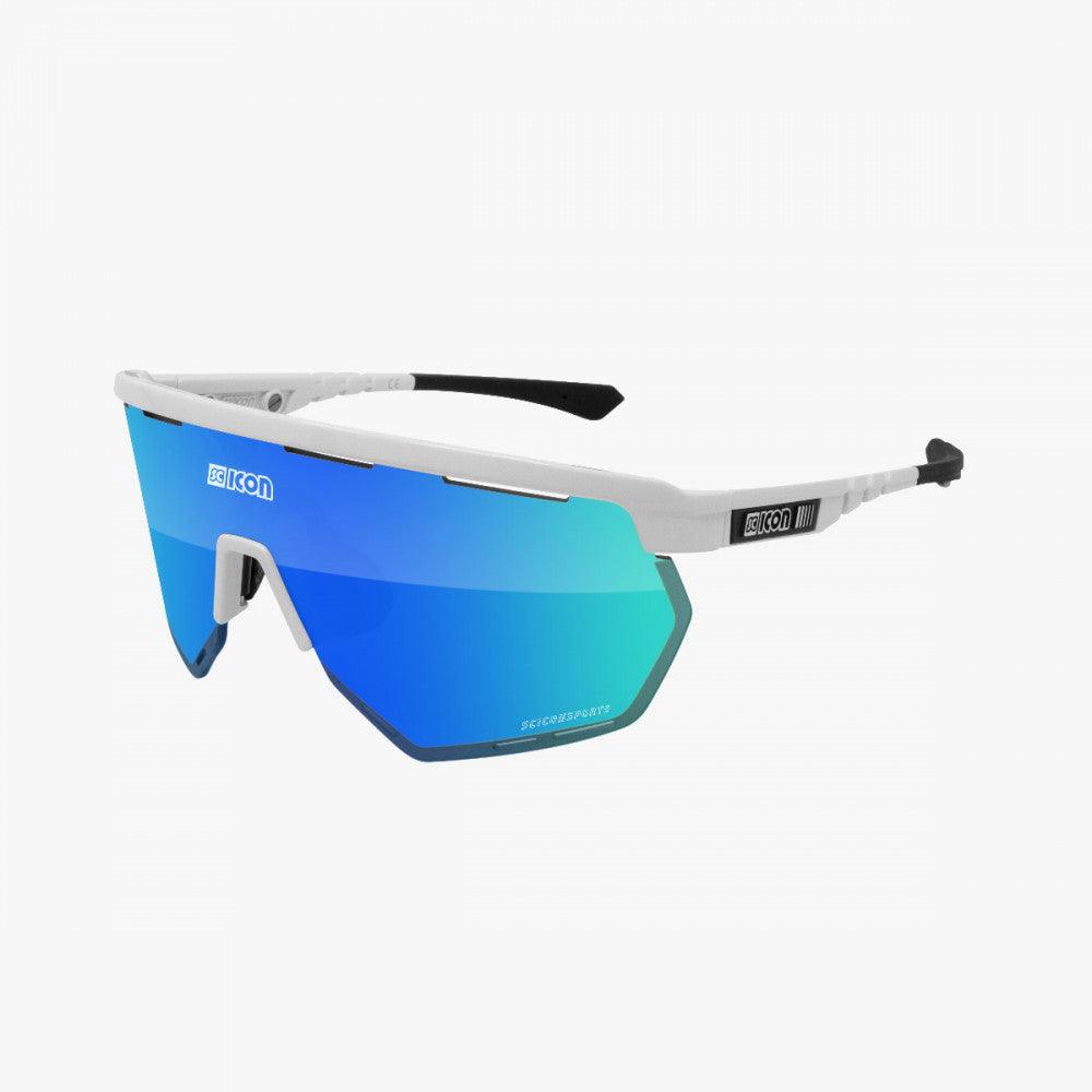 Scicon Aerowing Sport Sunglasses (Multimirror Blue/White Gloss) | Cycling Gears Hub - Cycling Gears Hub