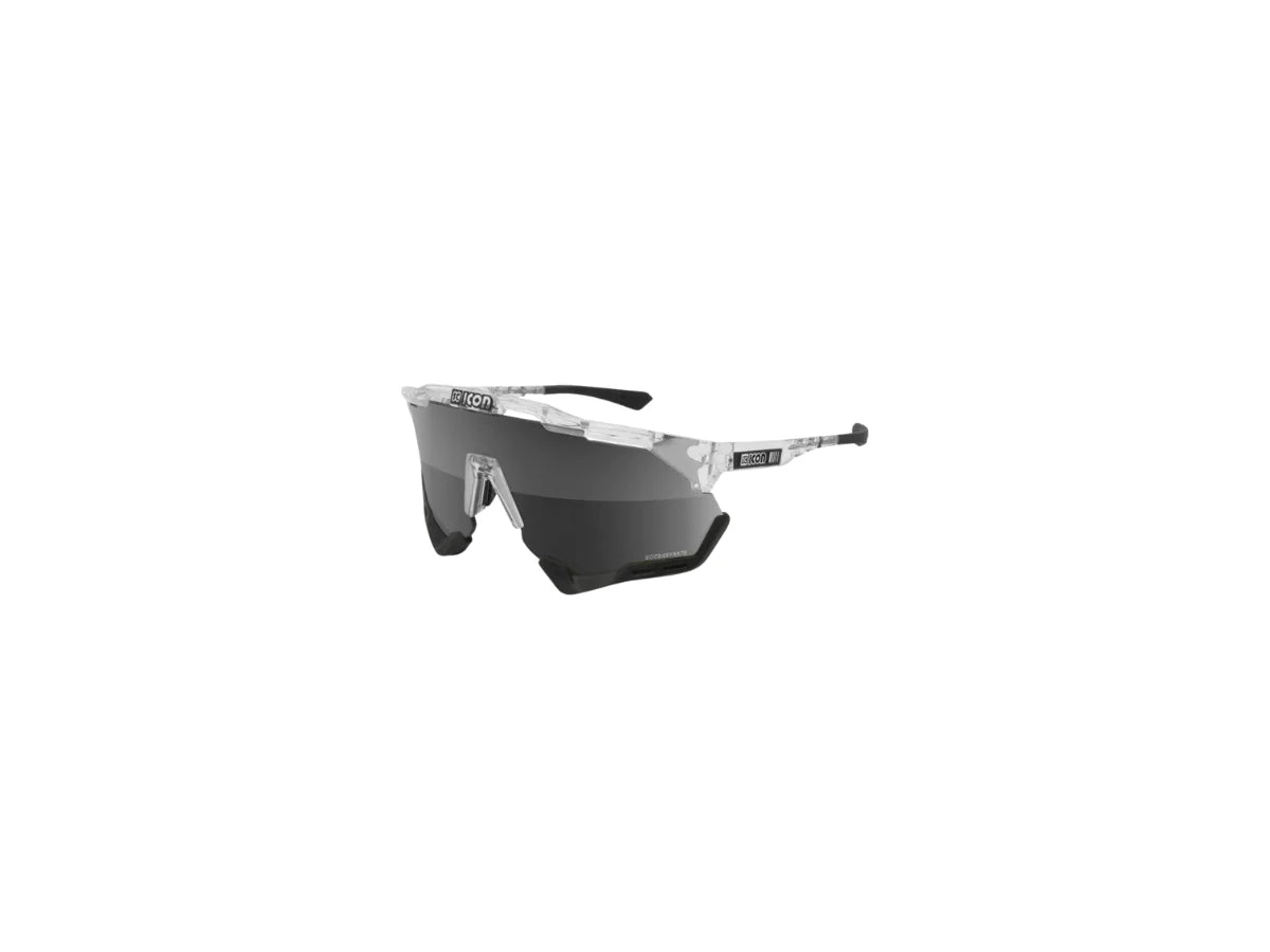 SCICON EYEWEAR | AEROSHADEXL FRAME CRYSTAL GLOSS | MULTIMIRROR SILVER+CLEAR F BLACK