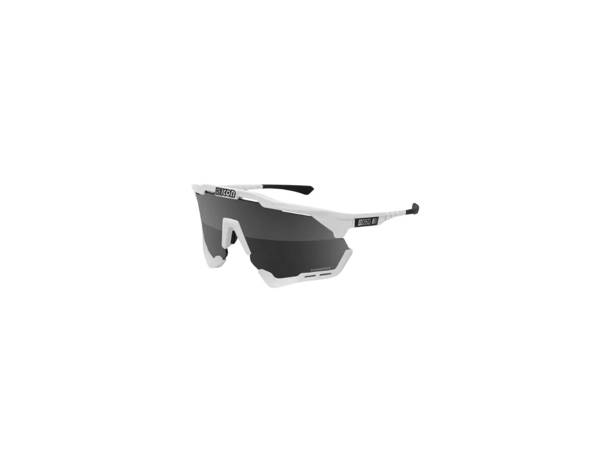 SCICON EYEWEAR | AEROSHADE XL WHITE GLOSS FRAME | MULTIMIRROR SILVER & RAIN CLEAR LENSES