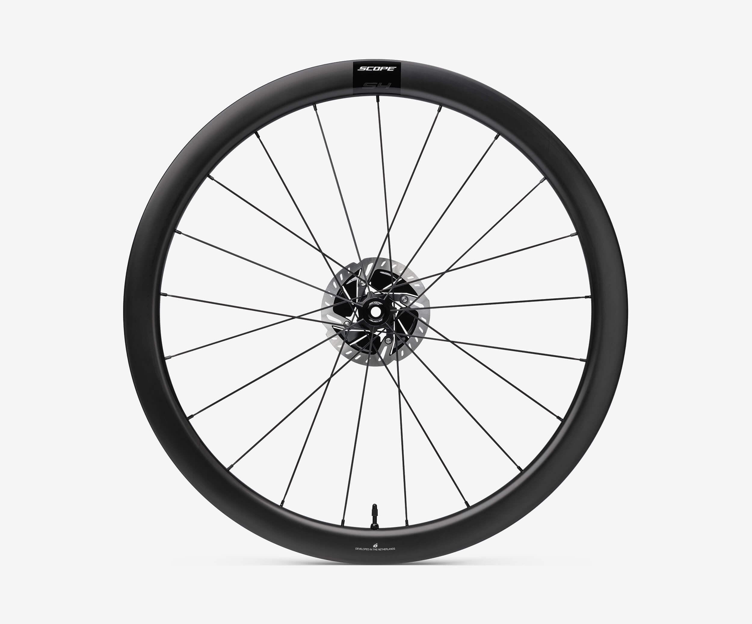 Scope S4 Carbon Tubeless Disc Brake Wheel - Shimano Micro Spline (Black) | Cycling Gears Hub - Cycling Gears Hub