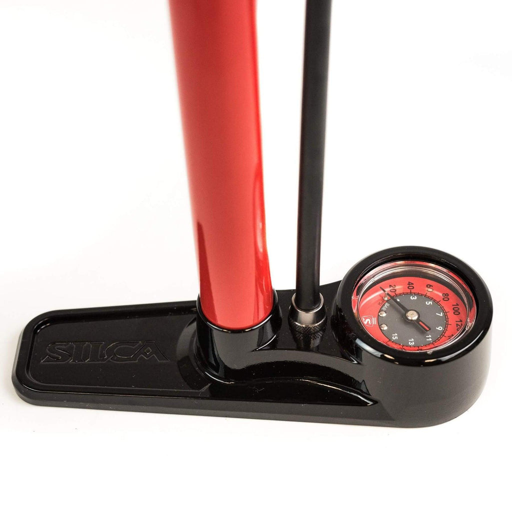 Silca Pista High Pressure Floor Pump (Red) | Cycling Gears Hub - Cycling Gears Hub