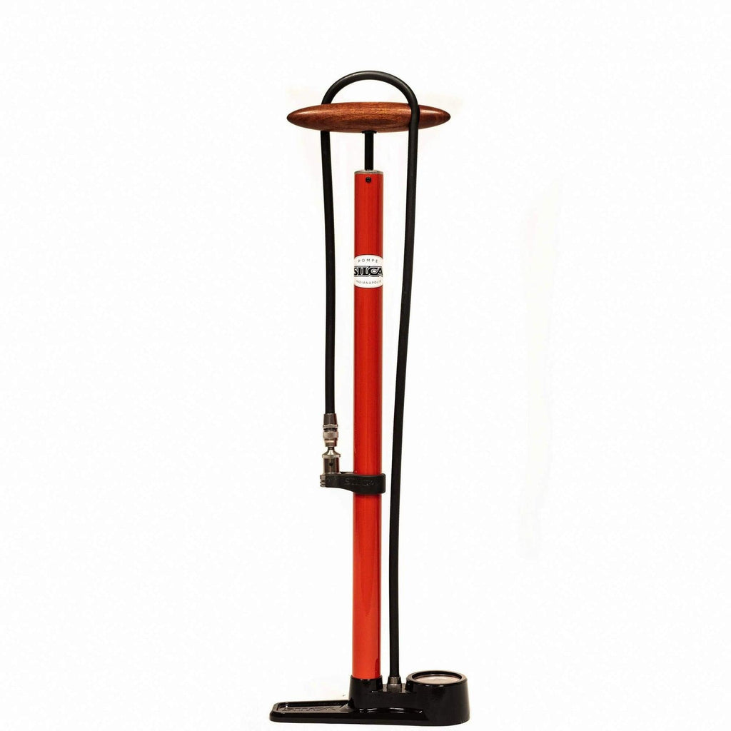 Silca Pista High Pressure Floor Pump (Red) | Cycling Gears Hub - Cycling Gears Hub